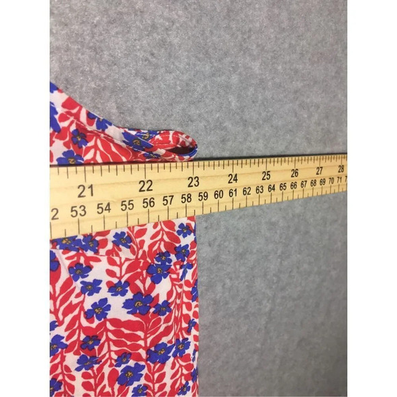 Womens NWT J Crew Tank Top Red Blue Floral Casual Spring Summer Beachy - Picture 2 of 7